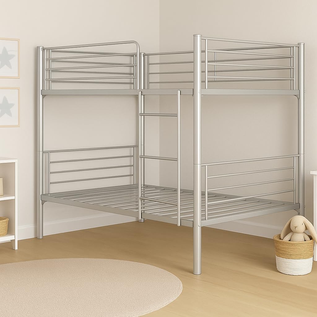 Literas Juveniles 90x190 Estructura Metal Escalera Doble Modelo Alberto