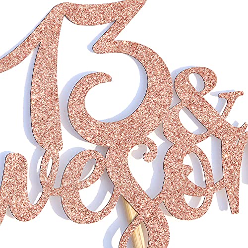 Image of FestikoRose Gold Glitter 13 Awesome Cake Topper - Official 13 Teenager -13 & Fabulous - Boy /Girl 13 Years Old - Happy 13th Birthday Party Decoration