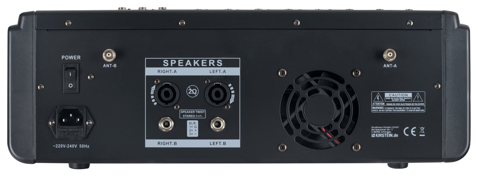 Pronomic Powermake 800 Powermischer - 8-Kanal-Mischpult - 2 UHF-Funkmikrofone - 760 Watt RMS-Leistung - 24Bit Multi-Effekt-Prozessor - Bluetooth®/USB-Player/Recorder - Grafischer Equalizer - Schwarz