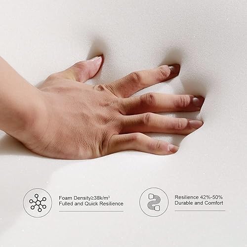 Miniatura 3 de ARTPLAN Juego de 2 cojines de asiento profundo para exteriores para silla de mimbre, asiento 24 x 24 x 4 pulgadas, respaldo 22 pulgadas de ancho x