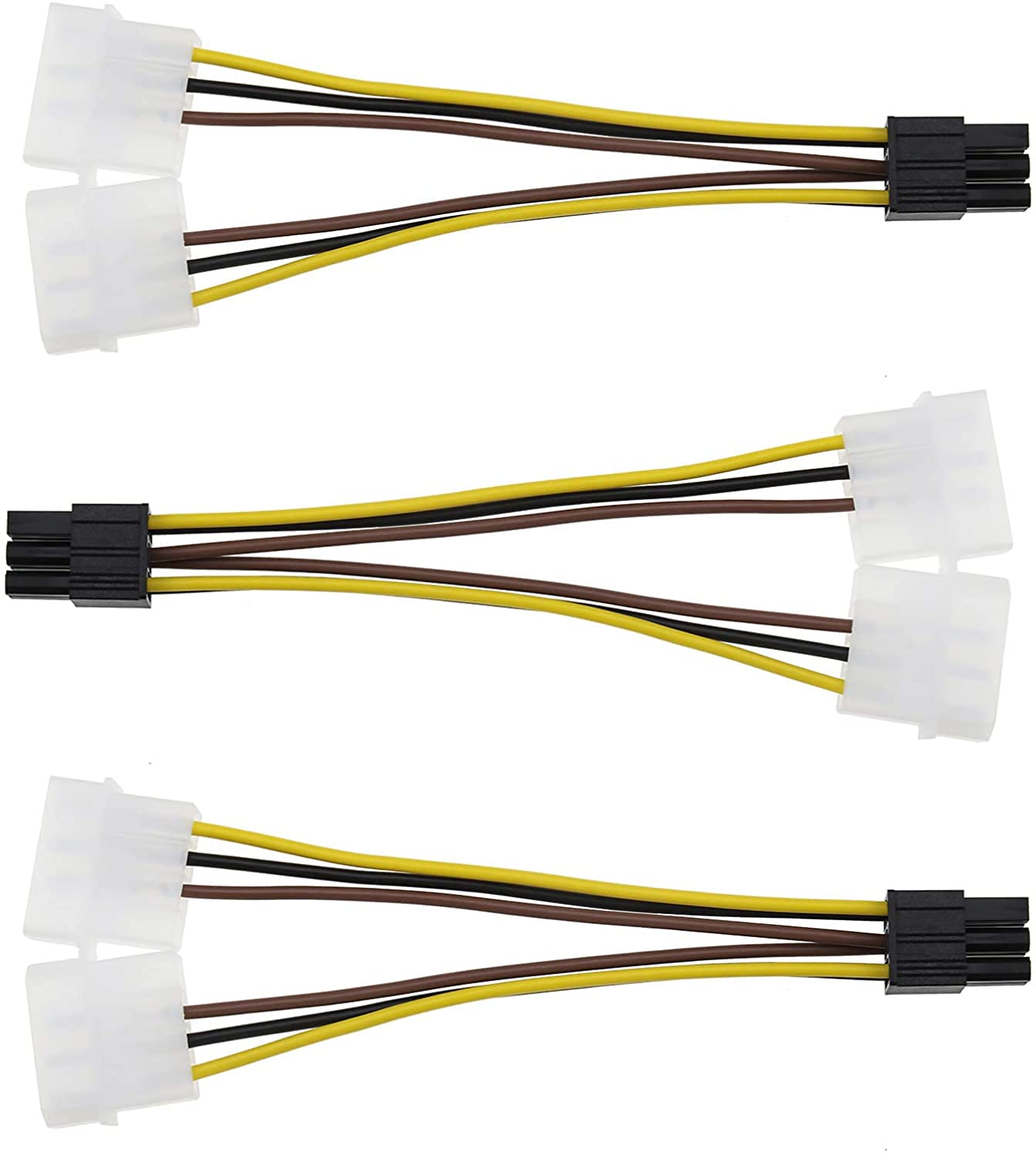 Buy DKURVE® Dual 4 Pin Molex Male to 6 Pin PCIExpress Female Connector