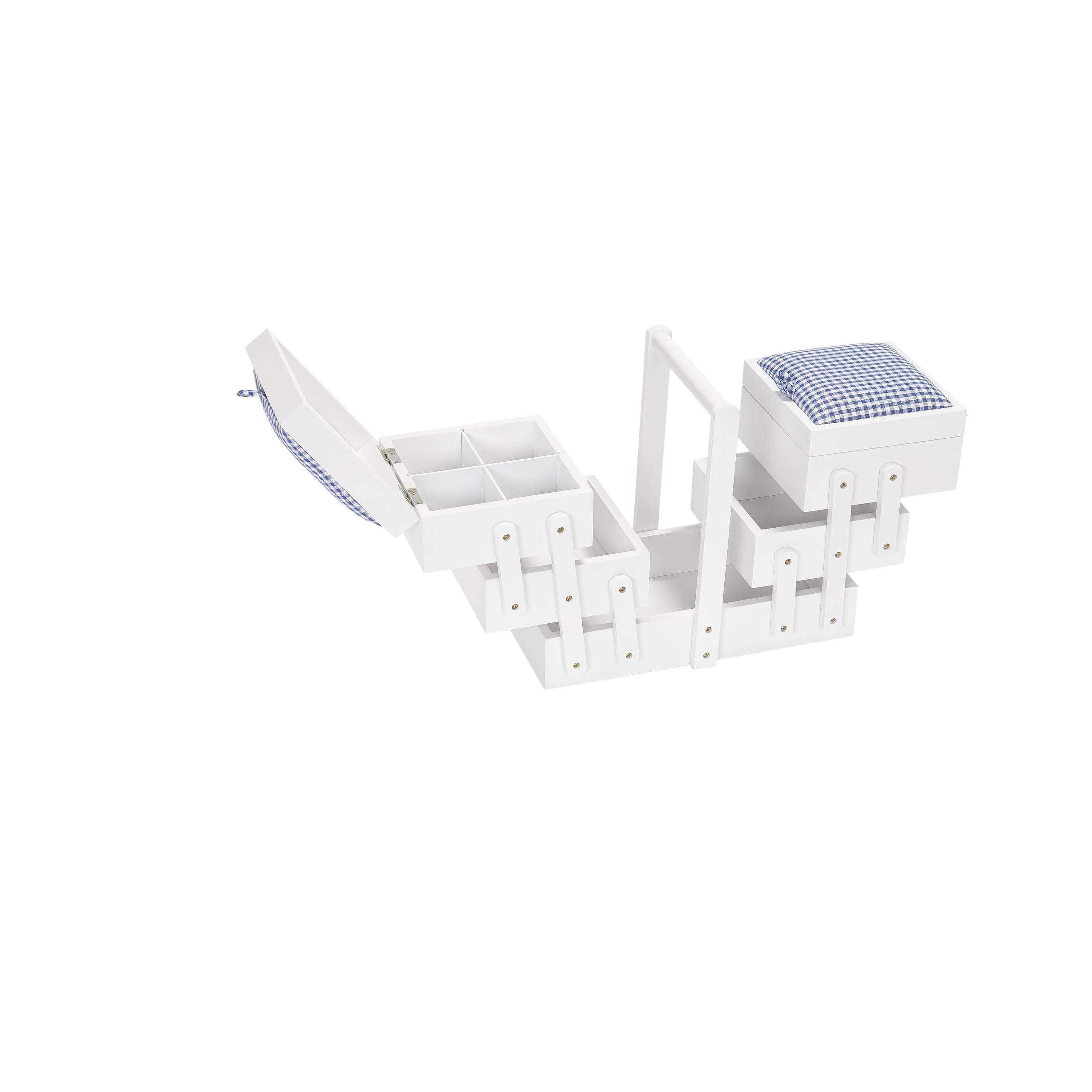 Prym 612578 - Scatola da cucito, in legno, misura M, colore: bianco, 36 cm x 19 cm x 30 cm
