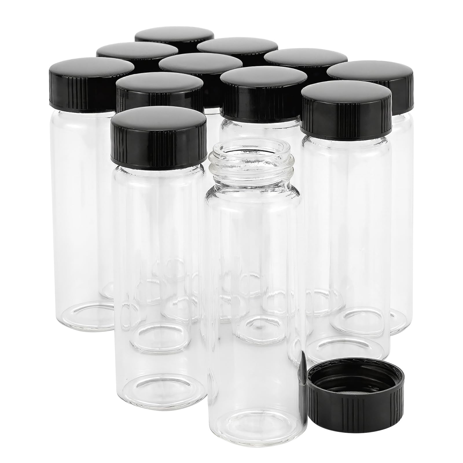 Kesell 12 Pack Glass Vials 30ml Vials With Screw Caps Borosilicate Glass Bottle Lab Vial