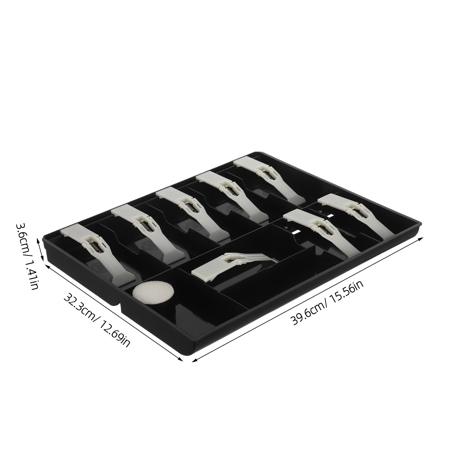Vassoio portamonete multiscomparto con 9 scomparti, organizer per monete in plastica con clip per banconote, per uso in supermercati e negozi al dettaglio