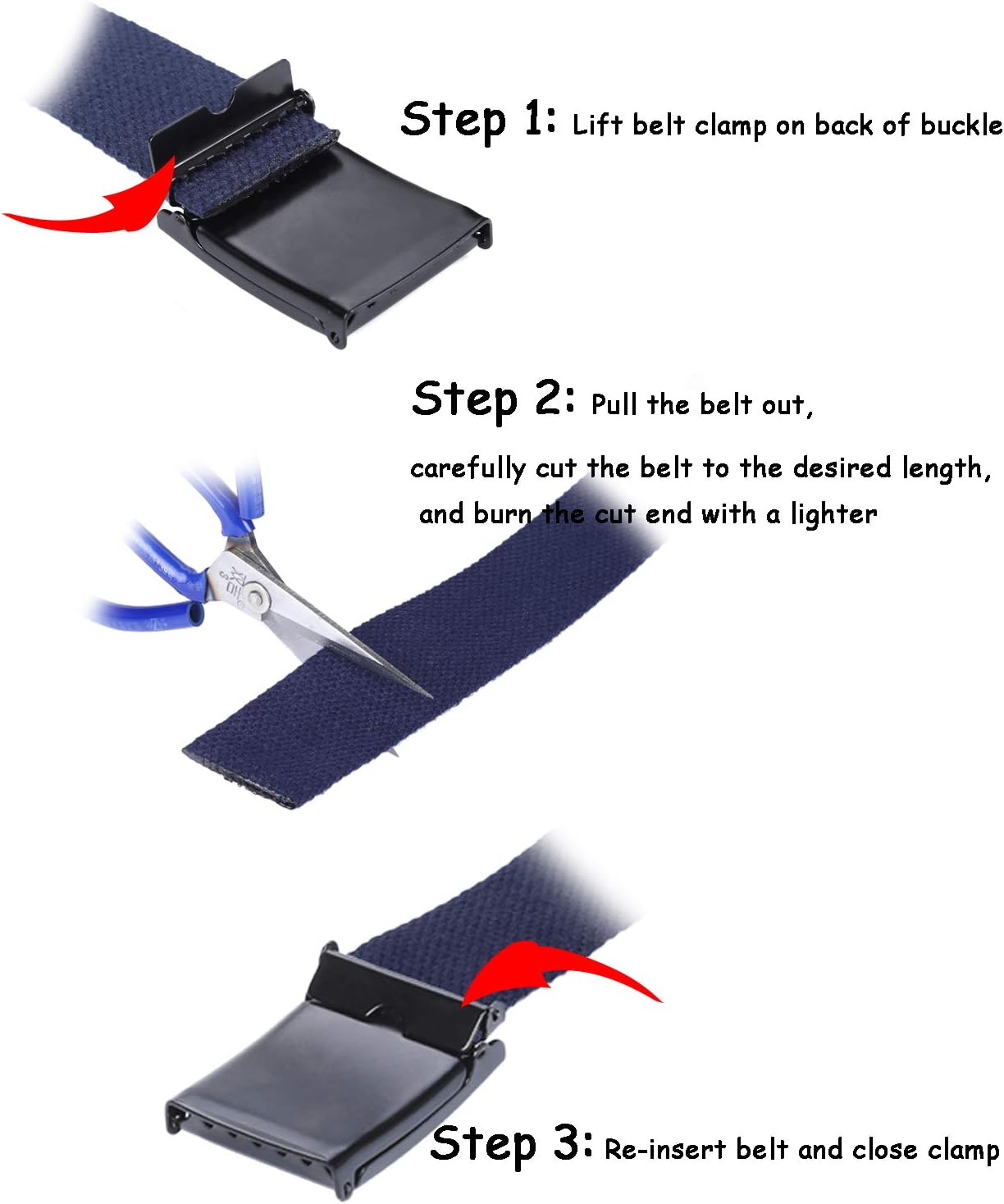 AWAYTR Boys Canvas Web Belts - 2PCS School Uniform Cotton Strap Belt Adjustable in Four Sizes Suitable for Girls - Image 3