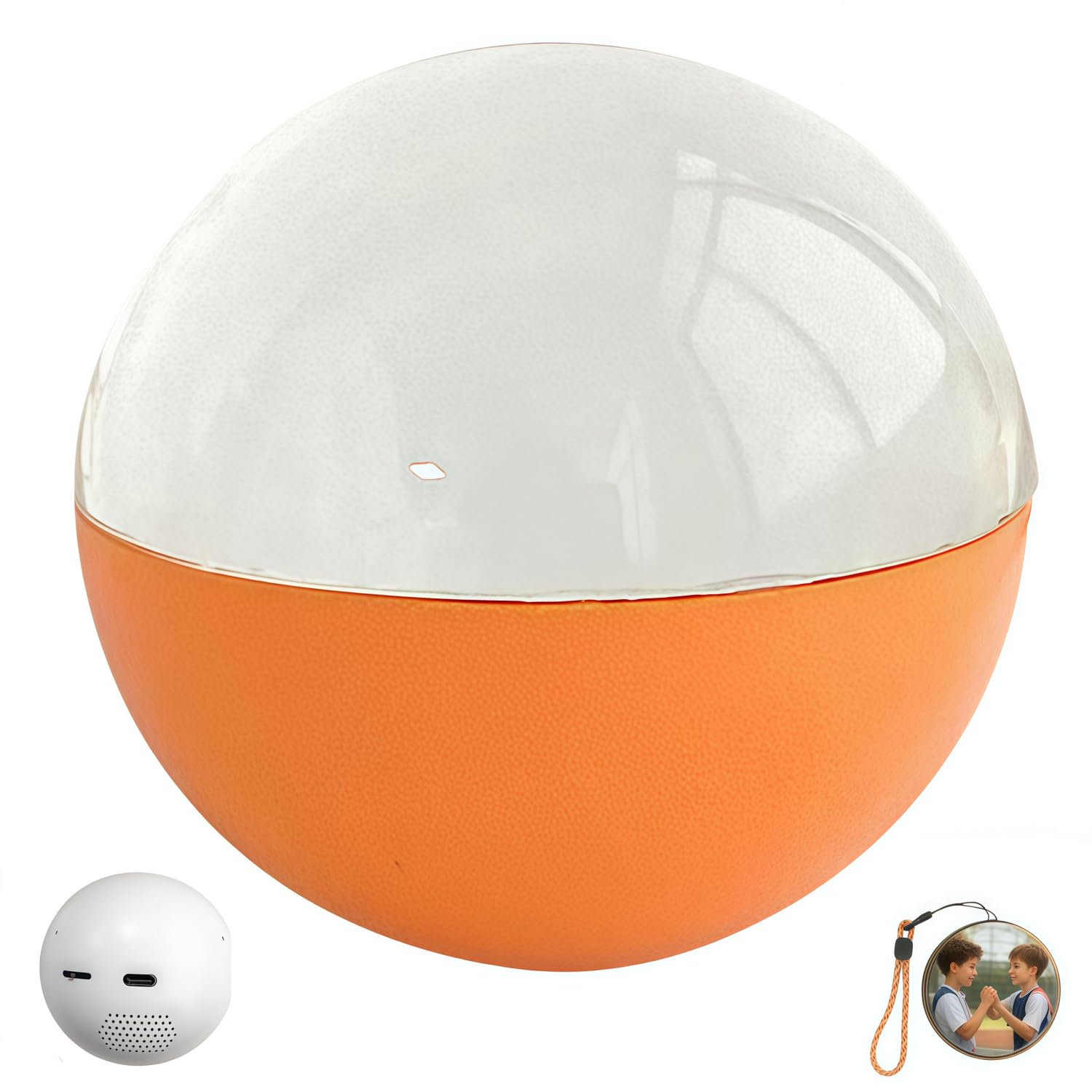 Memory Sphere,Video Ornament Ball,Crystal Ball Video Player,Uploadable Videos and Photos are Suitable for DIY Gifts for Anniversaries Or Birthdays. (Orange)