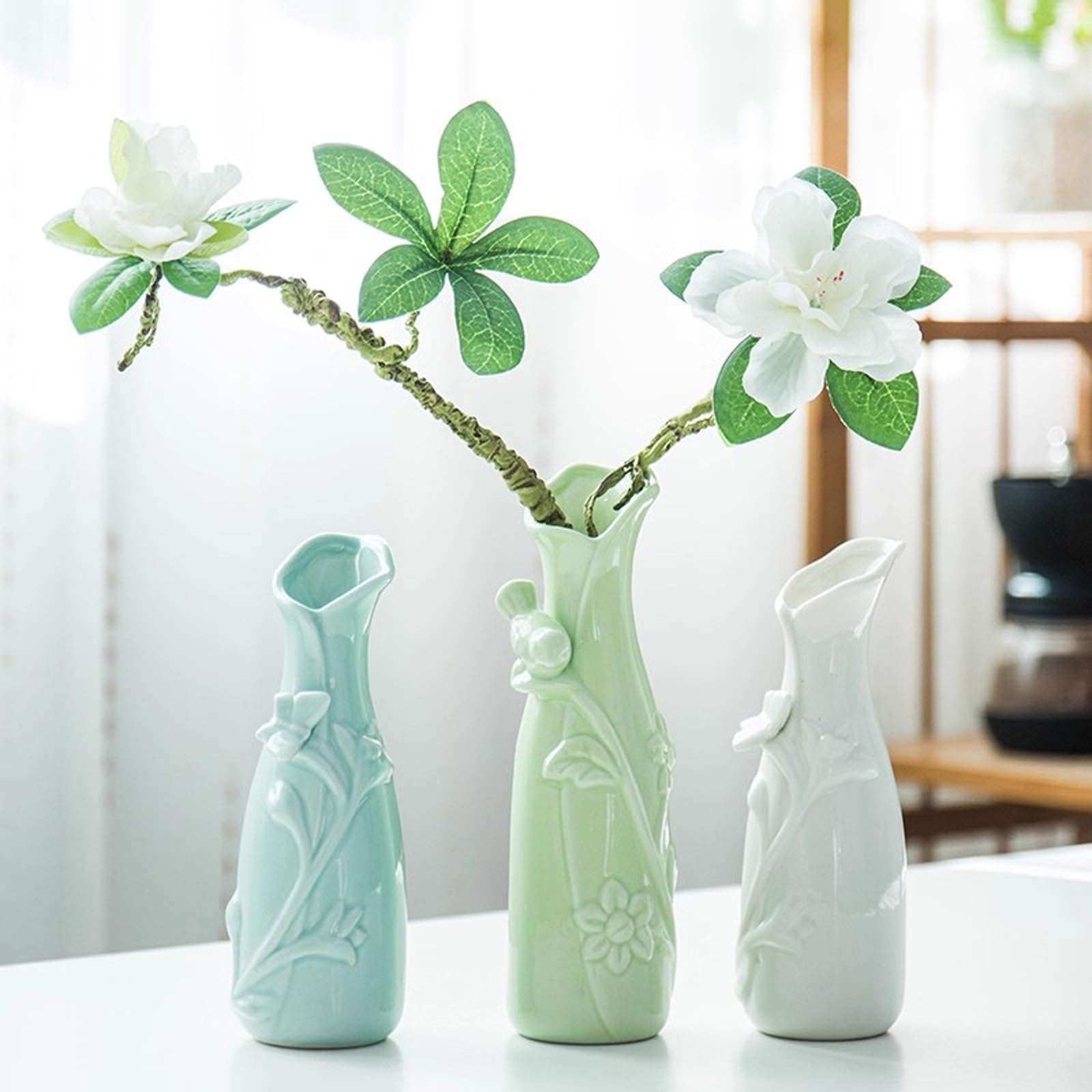 Wazony na kwiaty, Ceramiczny wazon dekoracyjny | Pokój dzienny, stół jadalny, biuro, sypialnia, biurko: świeże, suszone kwiaty, prezenty