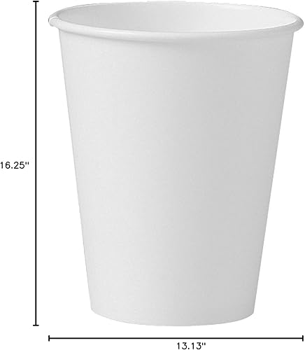 Miniatura 4 de SOLO 378W2050 Tazas calientes de papel polivinílico de una sola cara, 8 oz, blanco, 50/bolsa, 20 bolsas/cartón