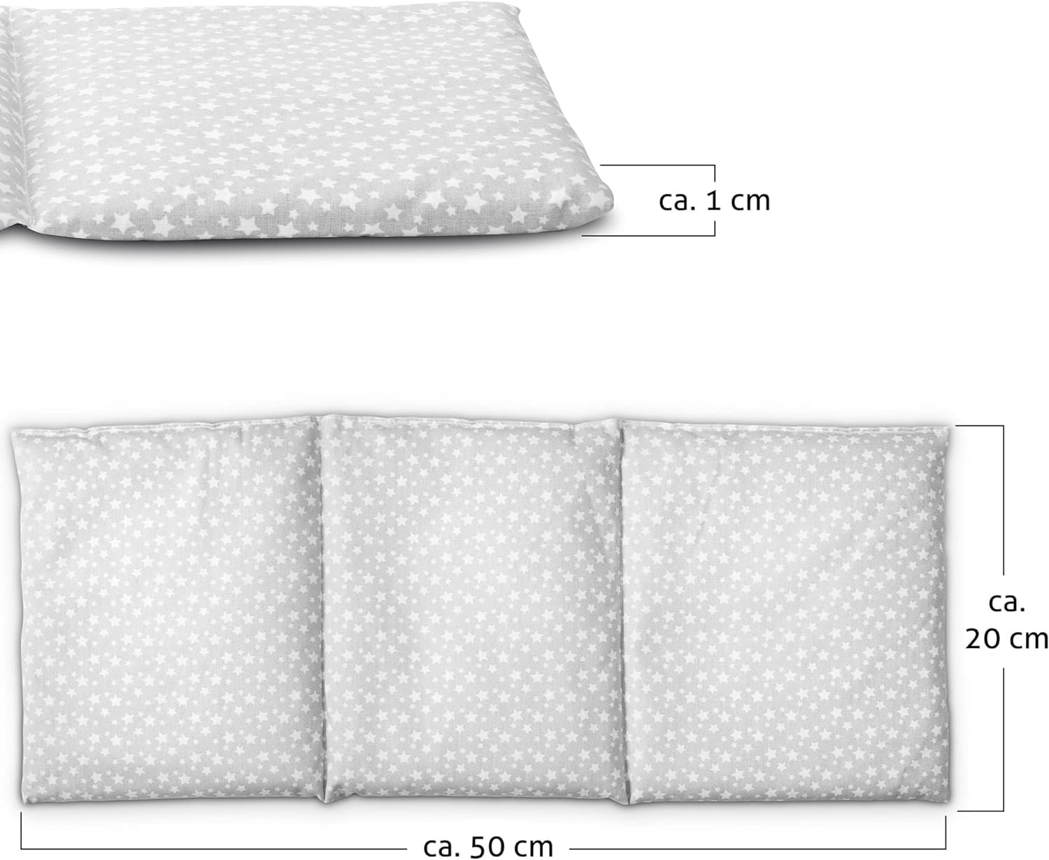 Cuscino Termico Microonde o Forno | Fascia Riscaldante Schiena | Termoforo Cervicale e Spalle | Riempimento Semi di Colza, Fatto a Mano | ca.50x20cm, Cotone OEKO-Tex | Cuscino Collo