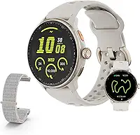 Bettdow SmartWatch GPS, Relogio Smartwatch Masculino e Feminino, 1,43 polegadas HD AMOLED, chamada Bluetooth, Esportivos relógio com voz por IA, Compatível com Android iOS, 2 Pulseiras (Titanium)