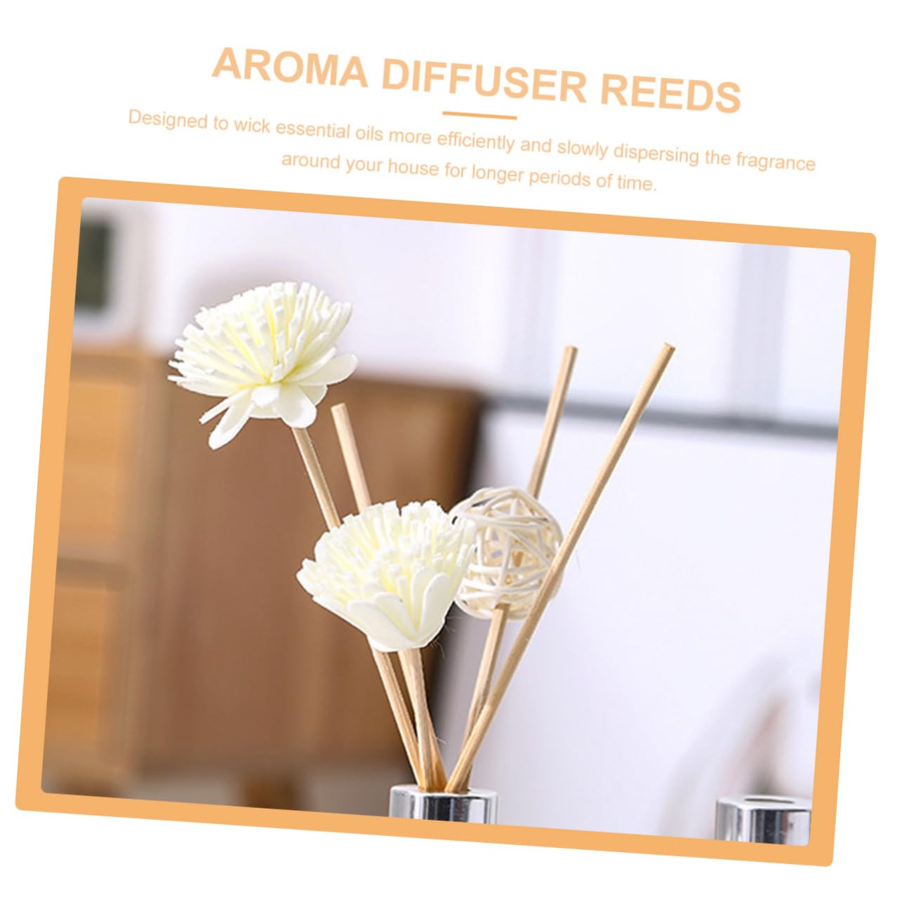 RORPOIR 5set Rattan Diffuser Sticks Chrysanthemum Scent Natural Fragrance Replacement for Diffusers for Home Decor