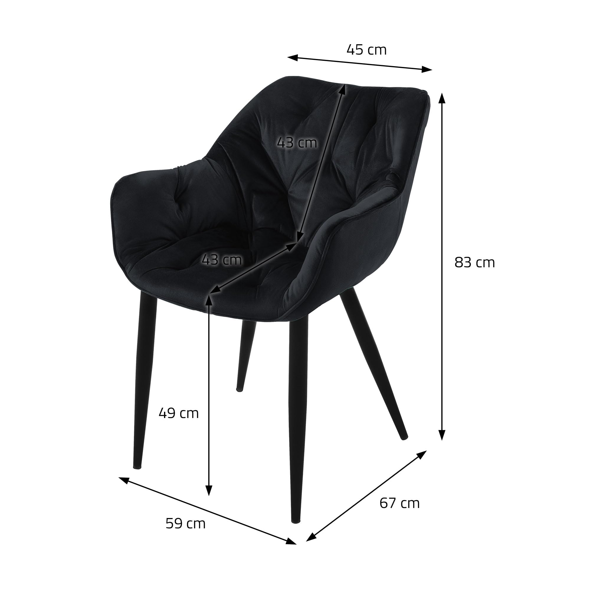 ML-Design eetkamerstoelen set van 4 in badstof, crème, keukenstoel met