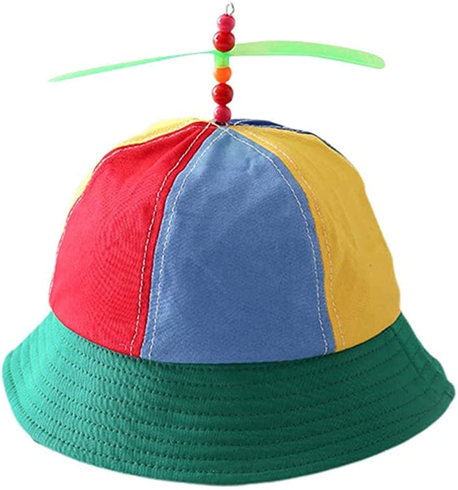 SIEBOLD Sombrero de Hélice Sombrero de Pescador Niños Helicóptero Hélice Gorras de Arco Iris Sombrero Colorido con hélice Fluorescente para Apto para Adultos y Niños（57cm）