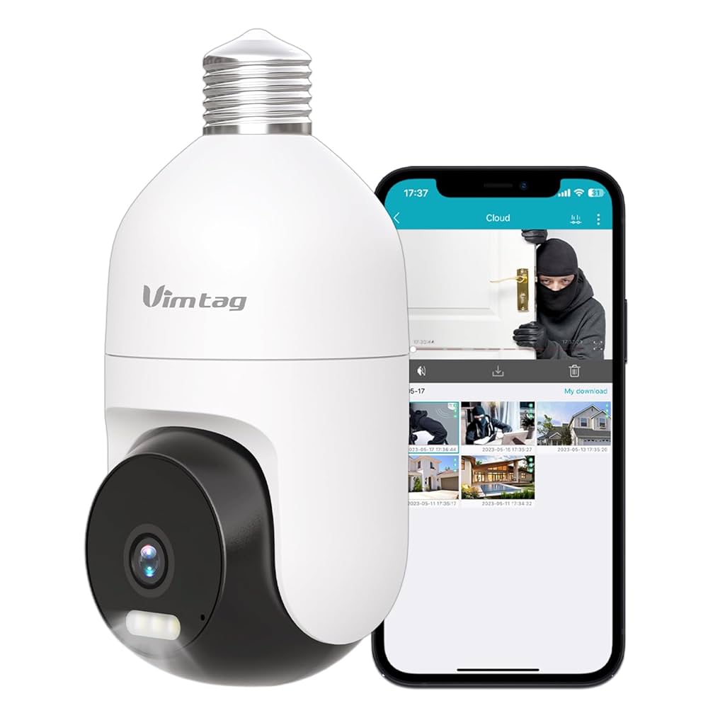 ❣️未使用❣️Vimtag電球のカメラスポットライト夜間視界ホームセキュリティー Amazon.co.jp: Vimtag の電球のカメラ、スポットライト/夜間視界