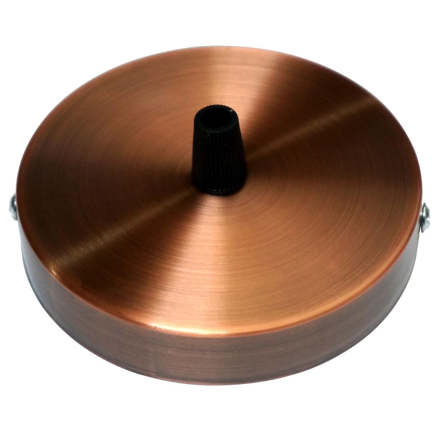 DC VOLTAGE Copper Ceiling Rose 100mm Round Metal Pendant Light Fitting with Cord Grip for Vintage Style Ceiling Pendant Lights Fitting Plate Canopy Kit Warm Finish for Modern Industrial E27 Lighting