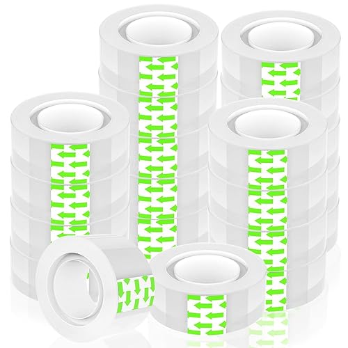 WANBAO 20 rollos de repuestos de cinta transparente de 0.75 pulgadas x 1200 pulgadas, cinta transparente para oficina, hogar