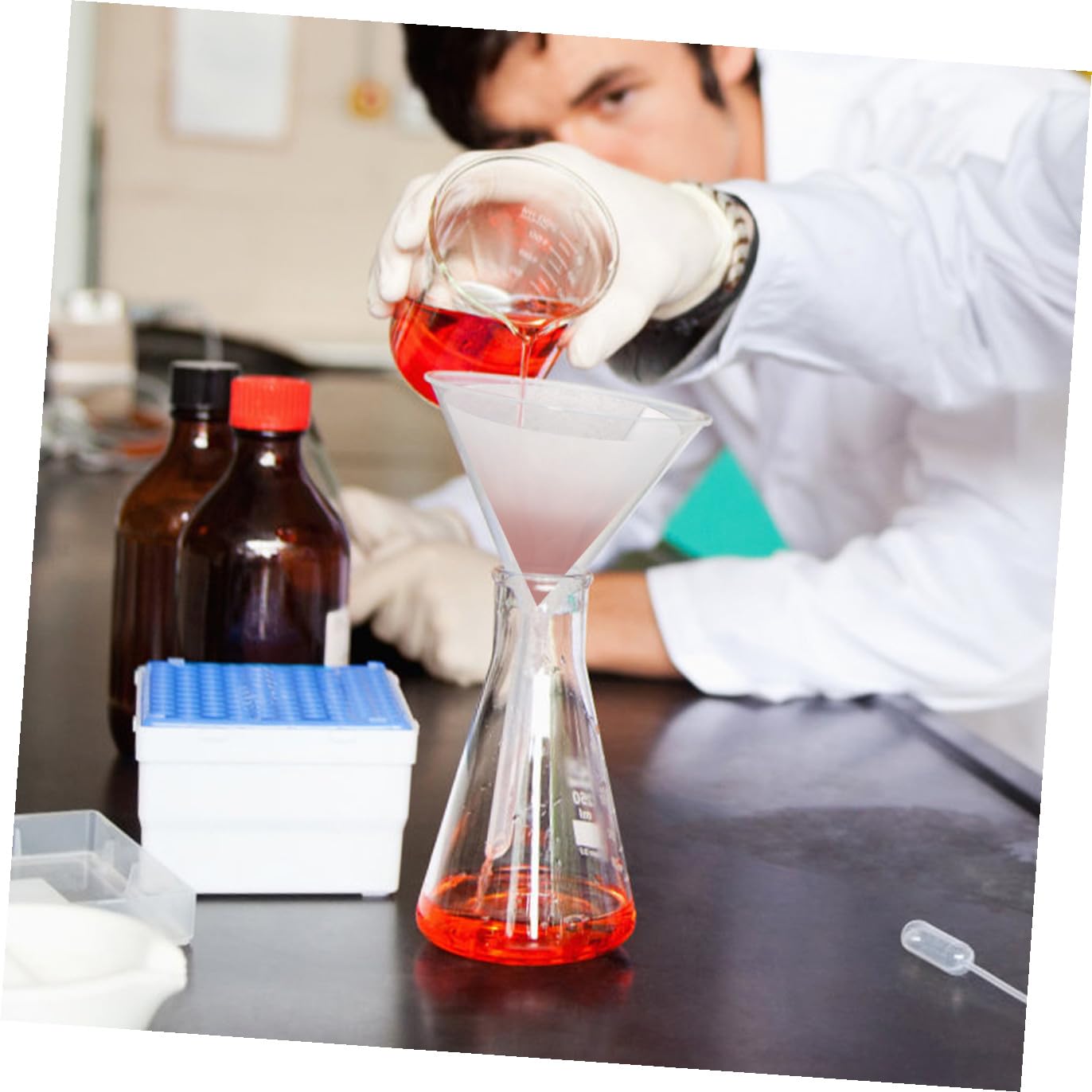 POPETPOP Carta Filtrante Qualitativa Bianca 18cm Diametro Velocità di Flusso Media, 100 Pezzi, per Filtraggio in Laboratorio e Applicazioni Chimiche Generali