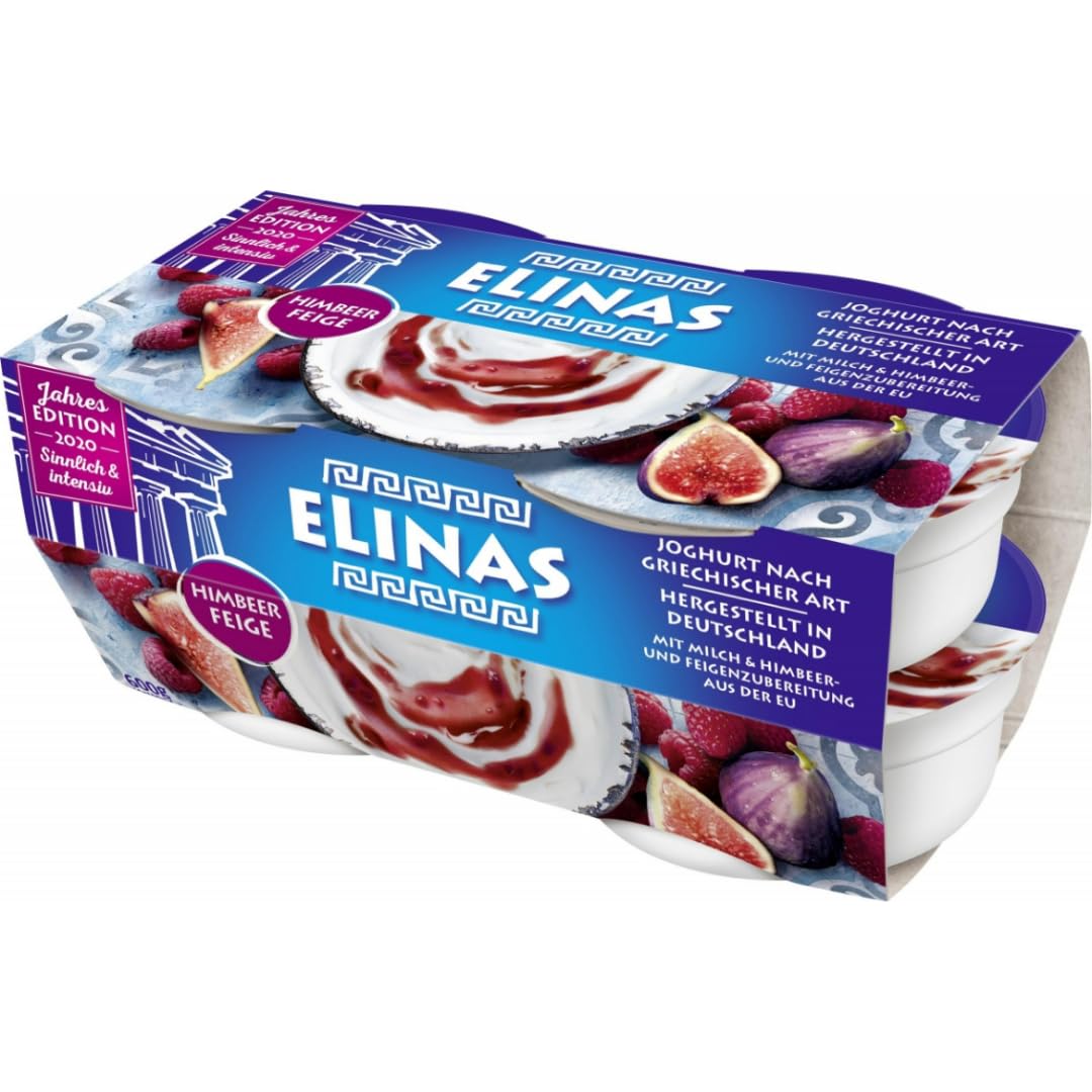 Elinas Joghurt Joghurt nach griechischer Art Himbeer-Feige 600 Gramm x 4 Stück