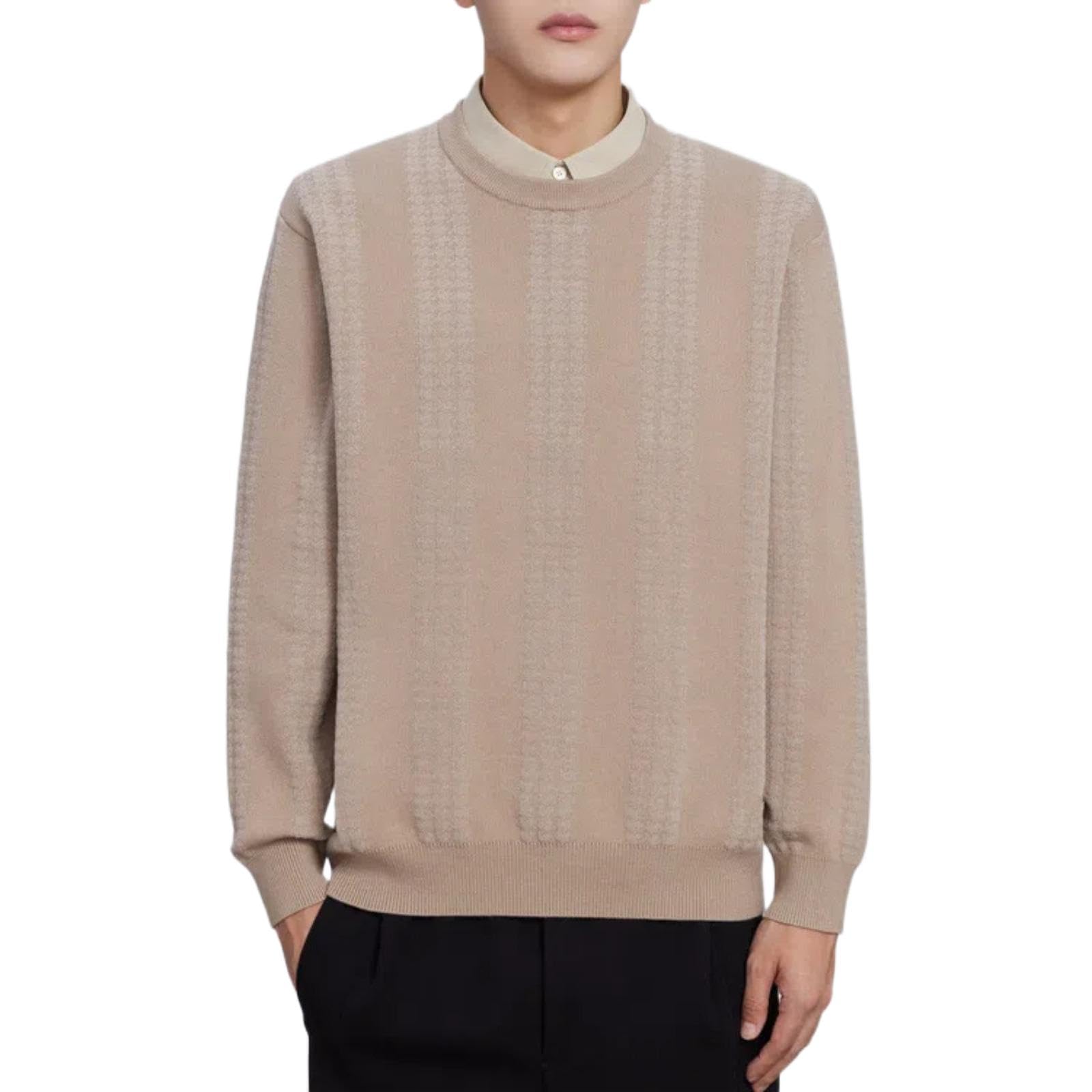 Falso Camisa De 2 Piezas Jersey Suéter Casual Suelto De Otoño E Invierno para Hombres