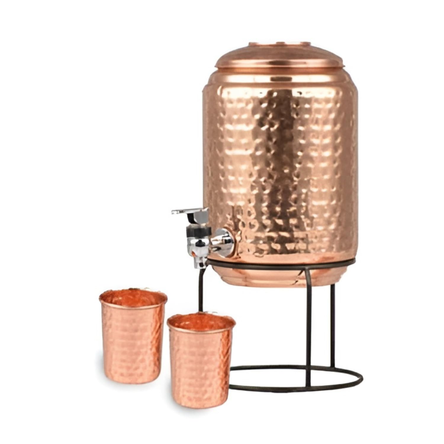 CRAFTWIZARDS 5 LTR Copper Water Dispenser + 2 Glass & Stand 5 Litre Hammered Copper Water Dispenser Container Pot with 2 Copper Glass and 1 Stand Pure Copper (5000 ml) (B0CZ7TVRDD) Amazon Price History, Amazon Price Tracker