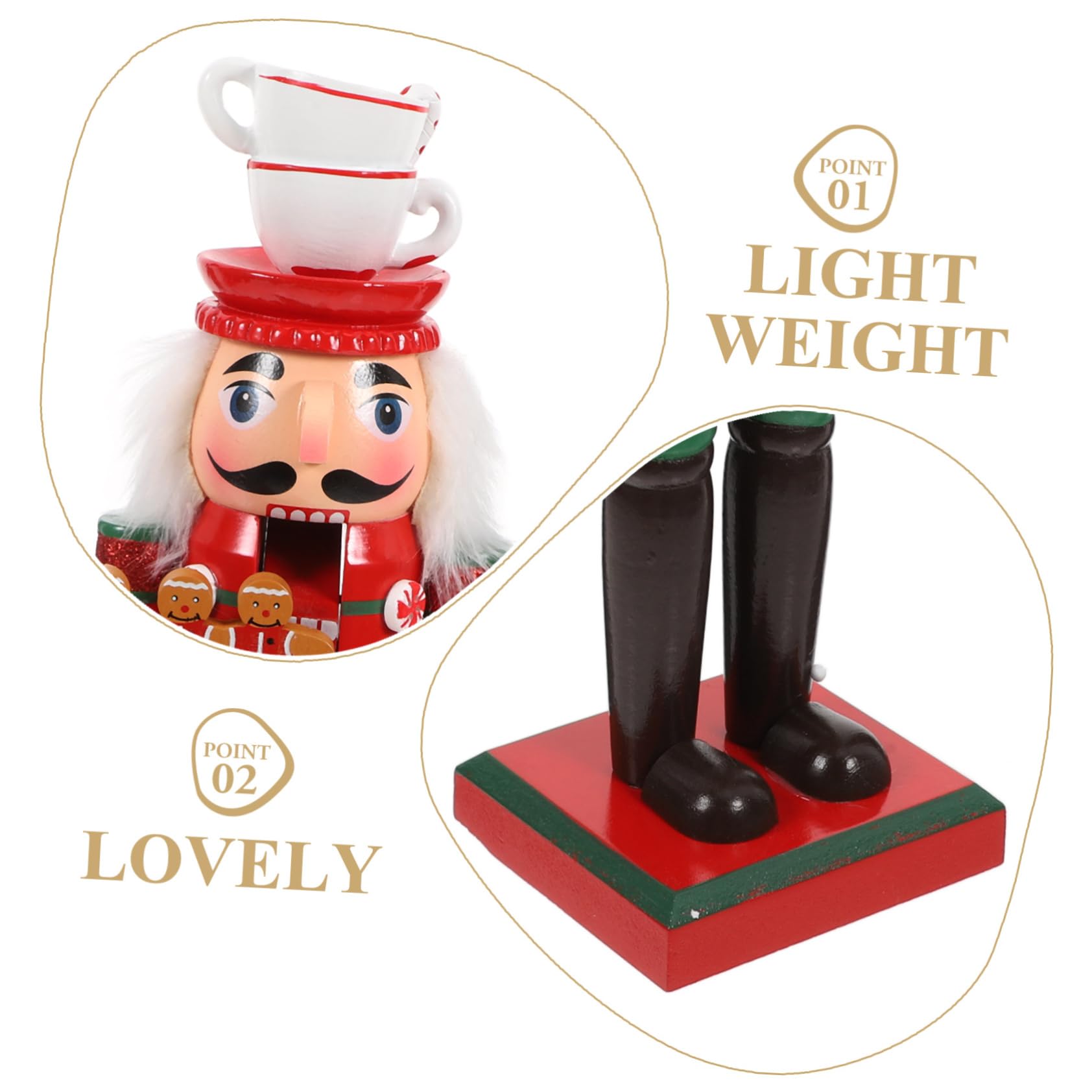Casse-Noisette Bois Figurine de Soldat Pain Épice Décoration de Ballet pour Noël Objet de Collection pour Fêtes