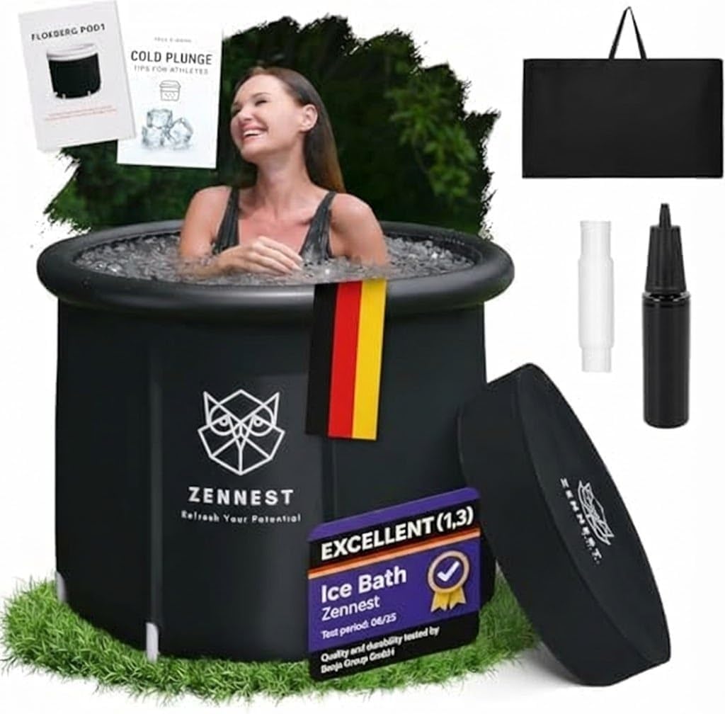 Zennest Upgraded 90 Gal Ice Bath Tub for Athletes - American Engineered Cold Plunge Tub Outdoor, 6-Layer Insulated Inflatable Ice Tubs for Cold Plunge & Portable Bathtub for Adults - Includes eBook — image 1