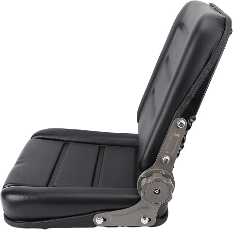 Topiky Sedile per Carrello Elevatore, Sedile Universale per Trattore con Schienale, per Macchina Agricola in Pelle PU, Sostitutivo per Veicoli a Rotazione Manuale per Triciclo Trattore