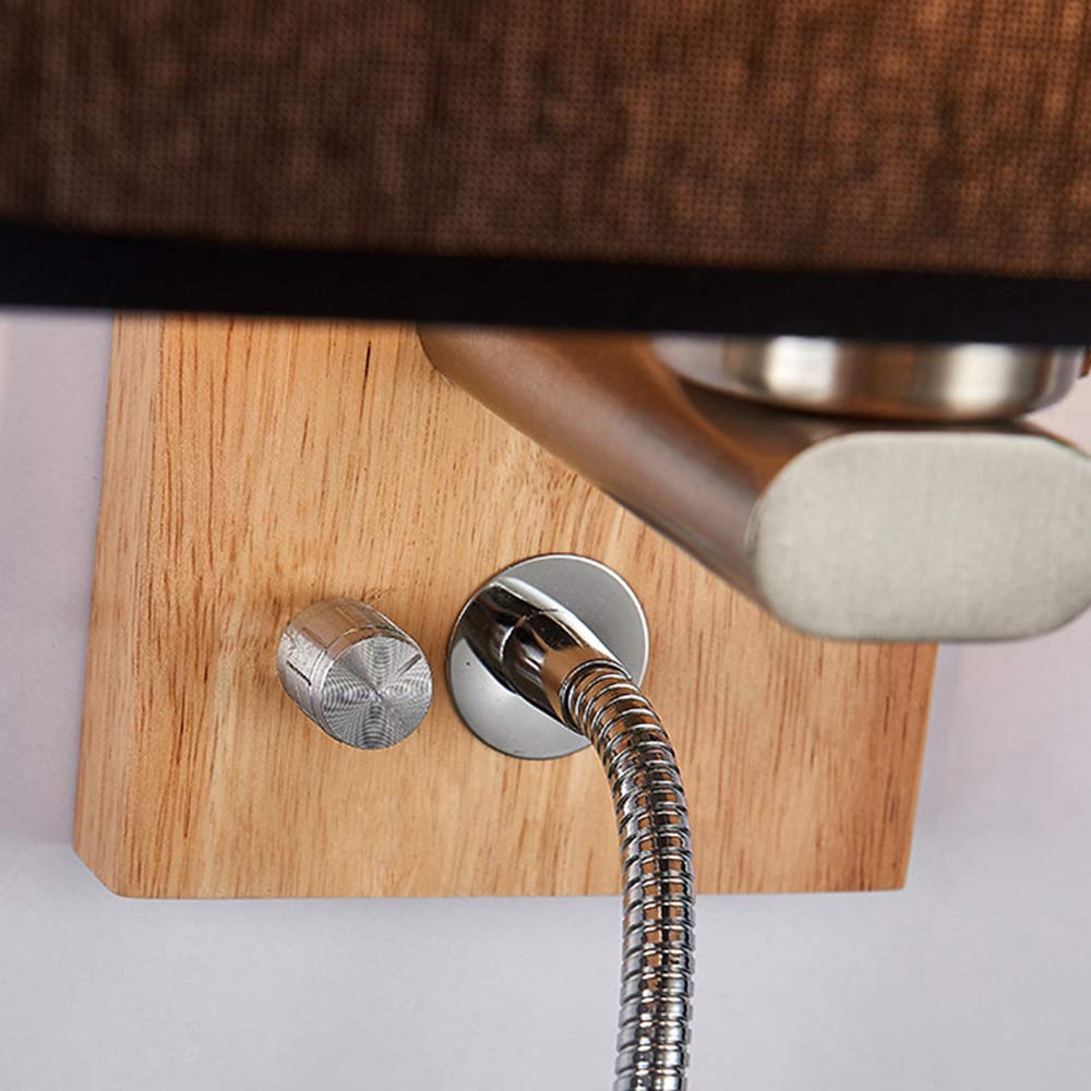 Betos Applique murale à LED, lampe de lecture pour hôtel, lampe de chevet avec abat-jour en tissu pour LED, idéale pour chambre à coucher, salon, couloir, hôtel (blanc chaud)