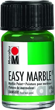 Marabu Easy Marble Paint - Metallic Light Green - Infuse Your Artwork with a Touch of Magic and Whimsy Using This Glittering Gem - 15ml