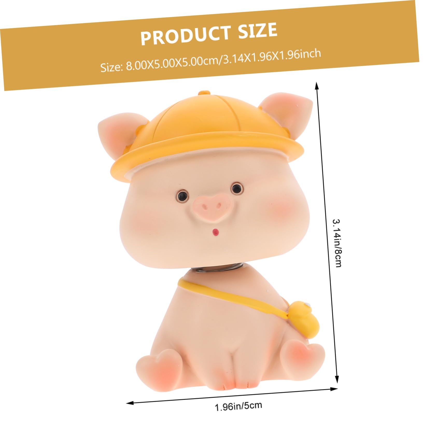 OUNONA Mini Resin Piggy Adornment Creative Shaking Head Piggy Decor for Home Restaurant Hotel and Shop Charming Cartoon Ornament with Realistic Design Resin Material