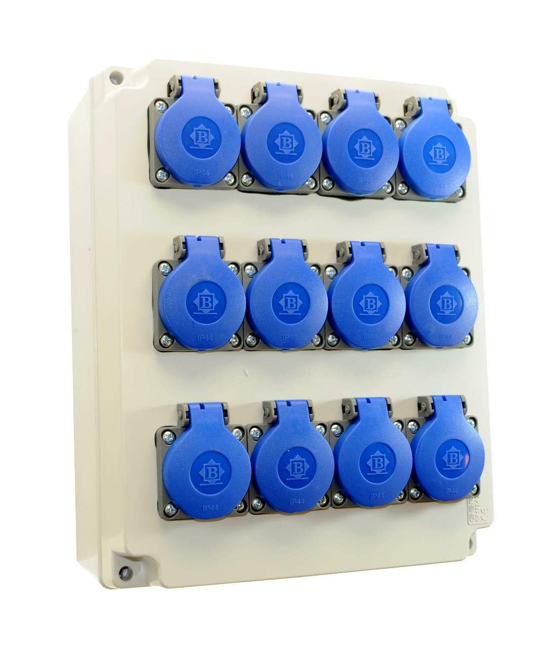 TEOV Baustromverteiler Wandverteiler mit C16A Leitungsschutzschalter, IP44 5P CEE und 230V Schuko-Steckdose 16A Wandverteiler Stromverteiler für Innen
