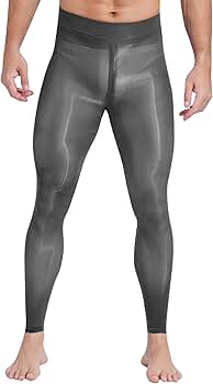 Oyolan Men's Stretchy Zipper Crotch Pantyhose Sissy Zipper