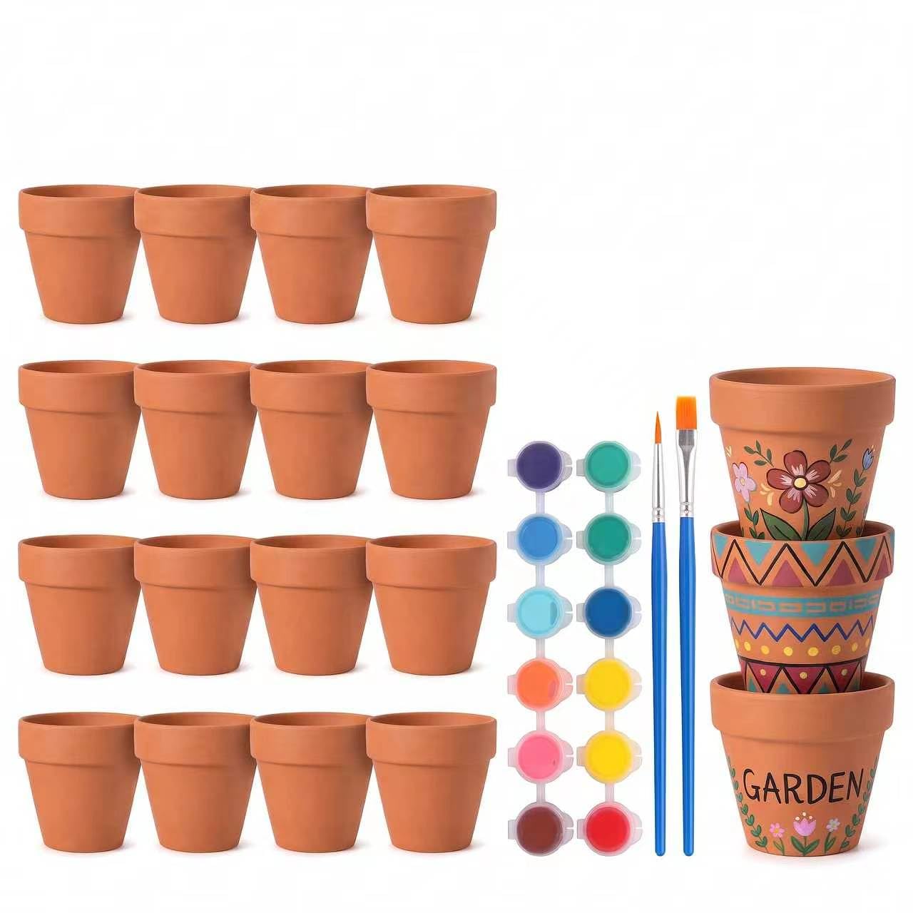 20Pcs Mini Terracotta Plant Pots, 4.8cm Small DIY Painting Craft Kit