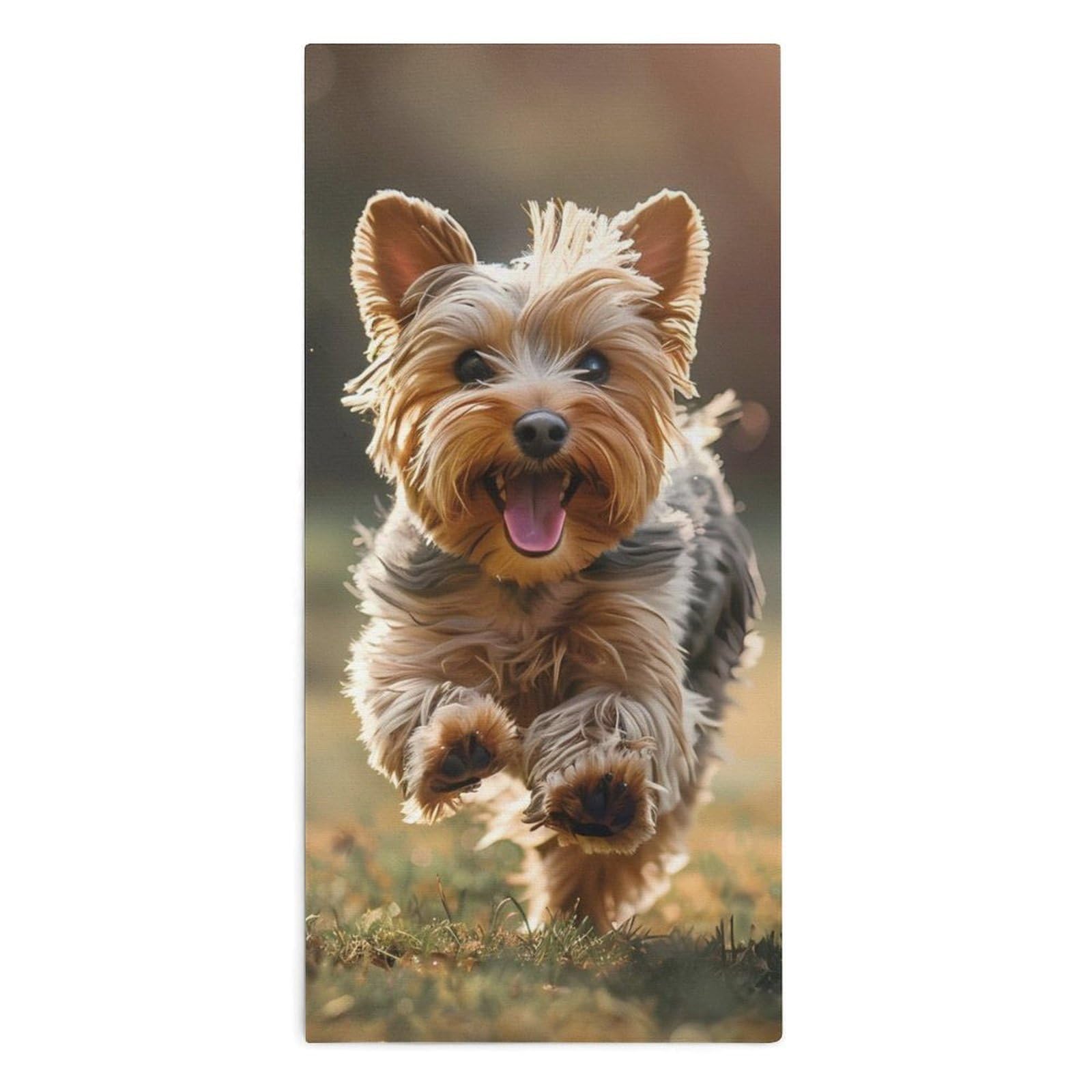 TXFBTRFSA Cute Yorkshire Terrier Dog Hand Towels for Adult Face Towel Bath Beach Swim Accessories