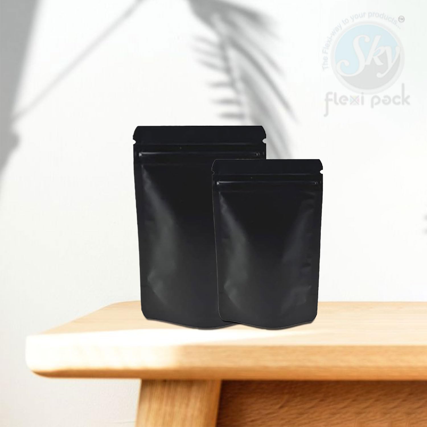 Black Zip Lock Pouches - Stand Up Food Bags -7