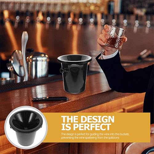 Miniatura 4 de Cata de vinos Spittoon 2 piezas de cata de vino cubo de plástico para degustación de vino Spittoon Cuchara de copa de escupir barril de vino frío