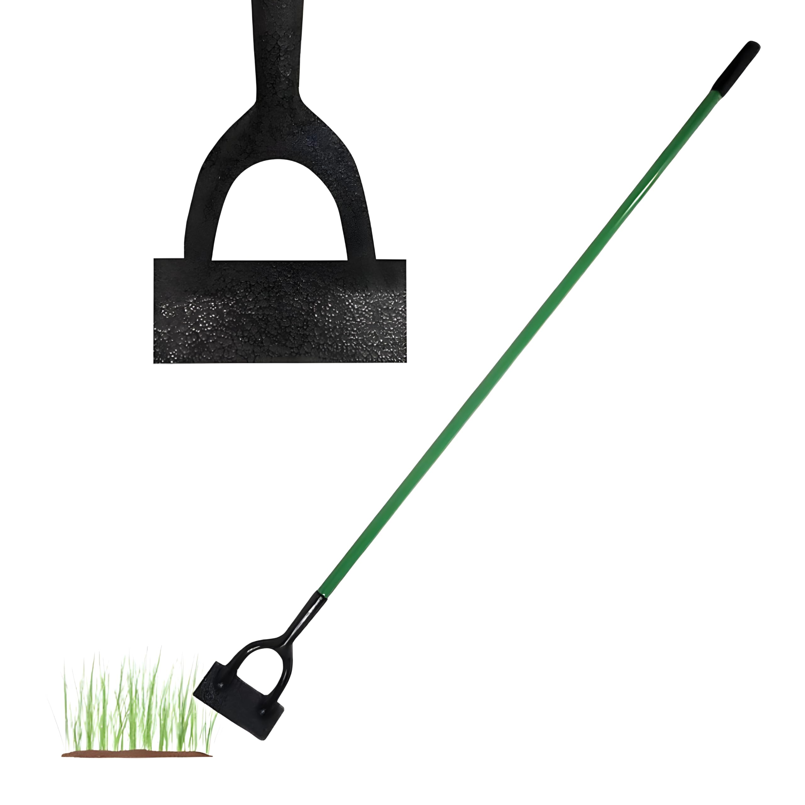 Dutch Hoe Carbon Steel Weeding Garden Soil, Heavy Duty Weeding Tool with 140cm Long Handle Digging Pole, Soil Cultivator for Lawn Landscaping Weed Removal & Garden Use