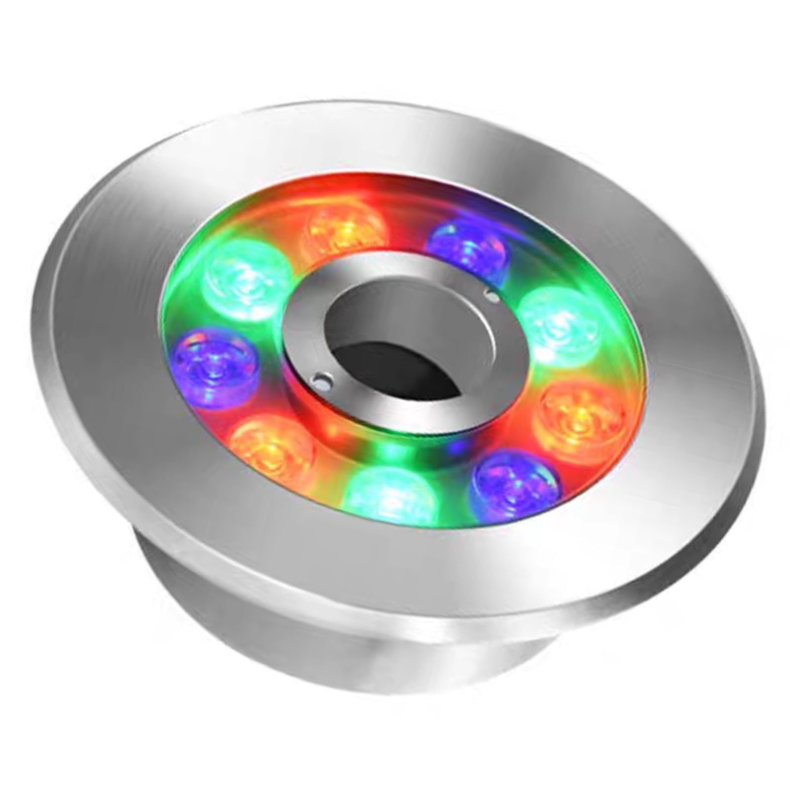 LED Ring Fountain Light - Submersible Underwater Pond Lights, IP68 Waterproof Stainless Steel Spotlight, AC12V Middle Hole Pool Lights, for Fountains/Landscape Decoration Illumination(Yellow,9W-AC12V)