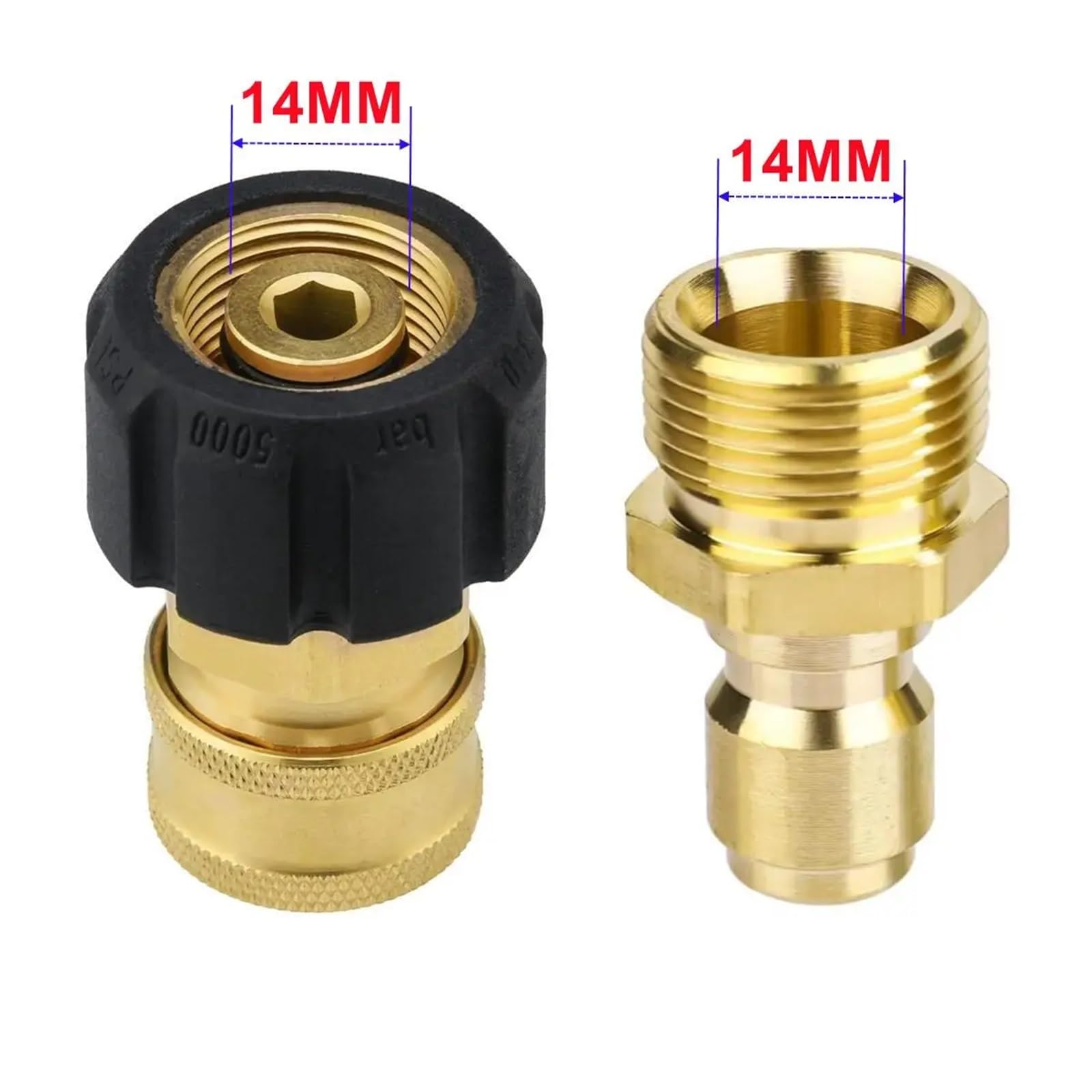 Lot de 6 connecteurs de tuyau d'arrosage M22 vers 0,6 cm - Adaptateur de connexion rapide pour nettoyeur haute pression pour tuyau d'arrosage (ensemble complet de 15 mm)