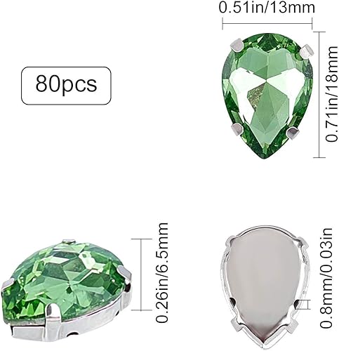 Miniatura 9 de GORGECRAFT 80 unidades de diamantes de imitación de cristal con parte trasera plana, piedras preciosas para coser, para joyas, ropa, bolsos,