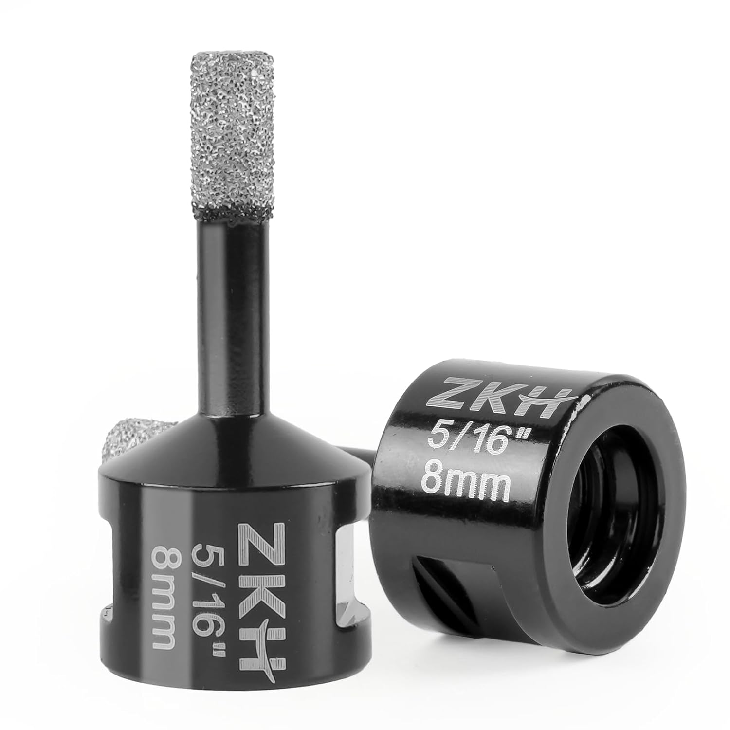 ZKH 2 Pcs Diamond Core Drill Bits 5/16 Inch, Vacuum Brazed Hole Saw, Tile Drill Bits with 5/8-11 Thread, Apply for Porcelain Ceramic Marble Stone Glass Granite