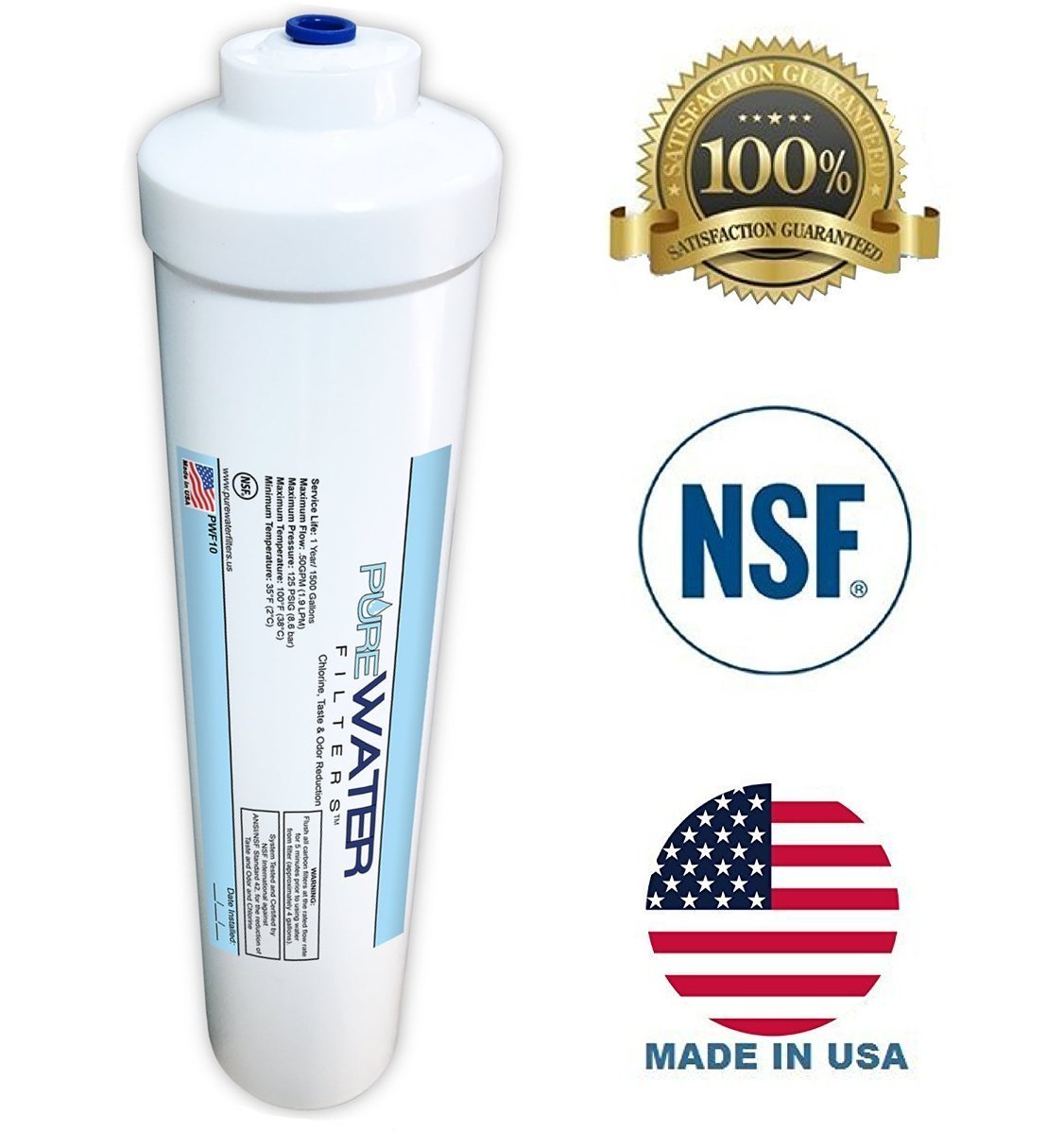 Inline Water Filter For Refrigerators, Ice Makers, Coffee Makers, Water