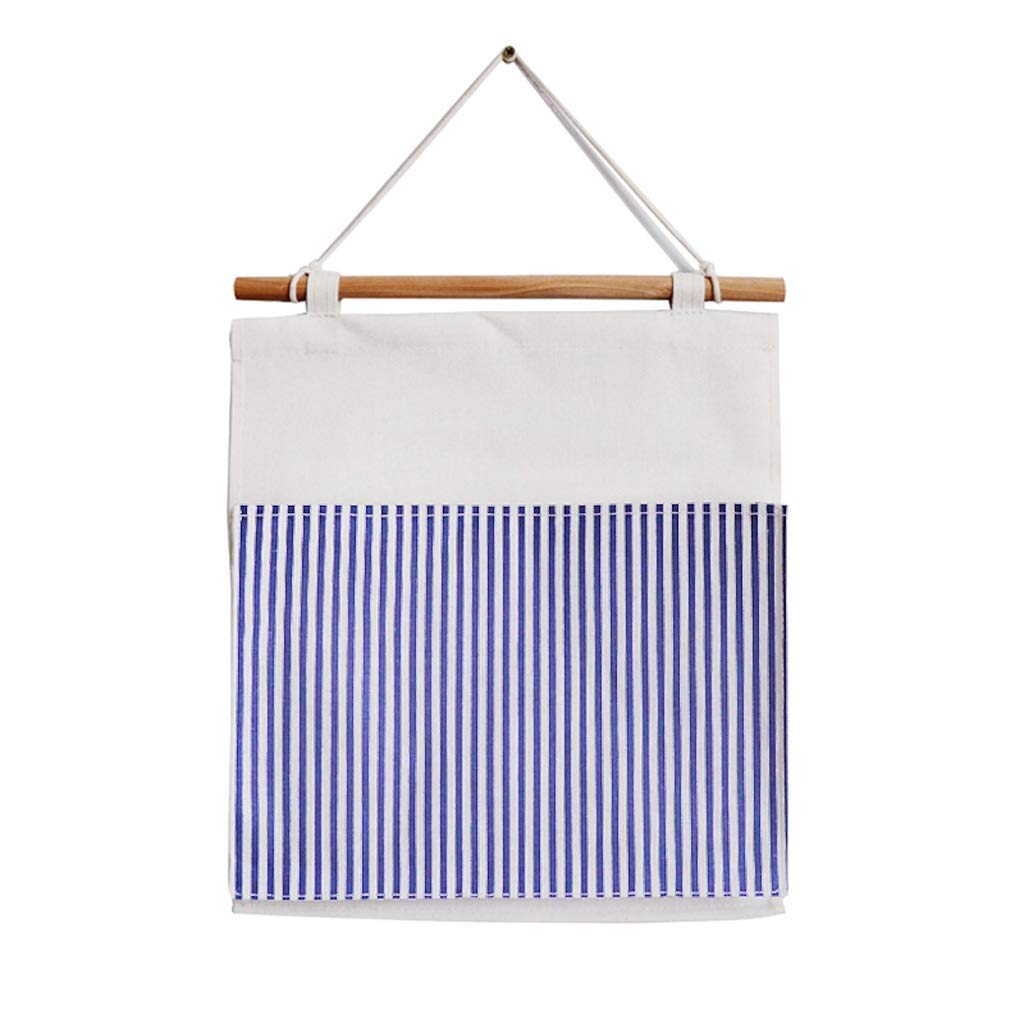 Sac de rangement en tissu d'art bleu de qualité pour suspendre au mur