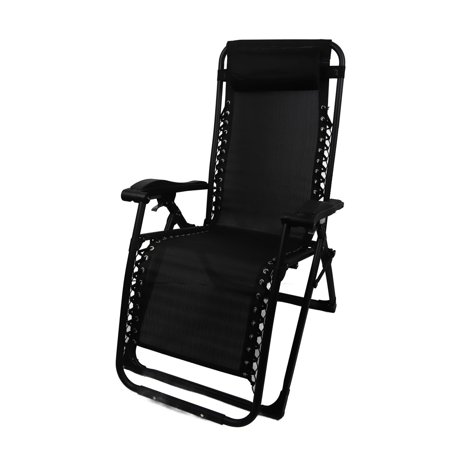 Chaise Longue pour Bureau et Plage Fauteuil Pliant Réglable en Maille Métallique