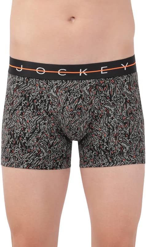 Jocker|Style NY02|Mens Super Combed Cotton Elastane Stretch Printed Underpants with Ultra Hip Waistband, blackone, M