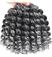Jamaican Bounce Crochet Hair Extensions 8 inch Ringlet Wand Curl Crochet Hair Curly Crochet Braid...