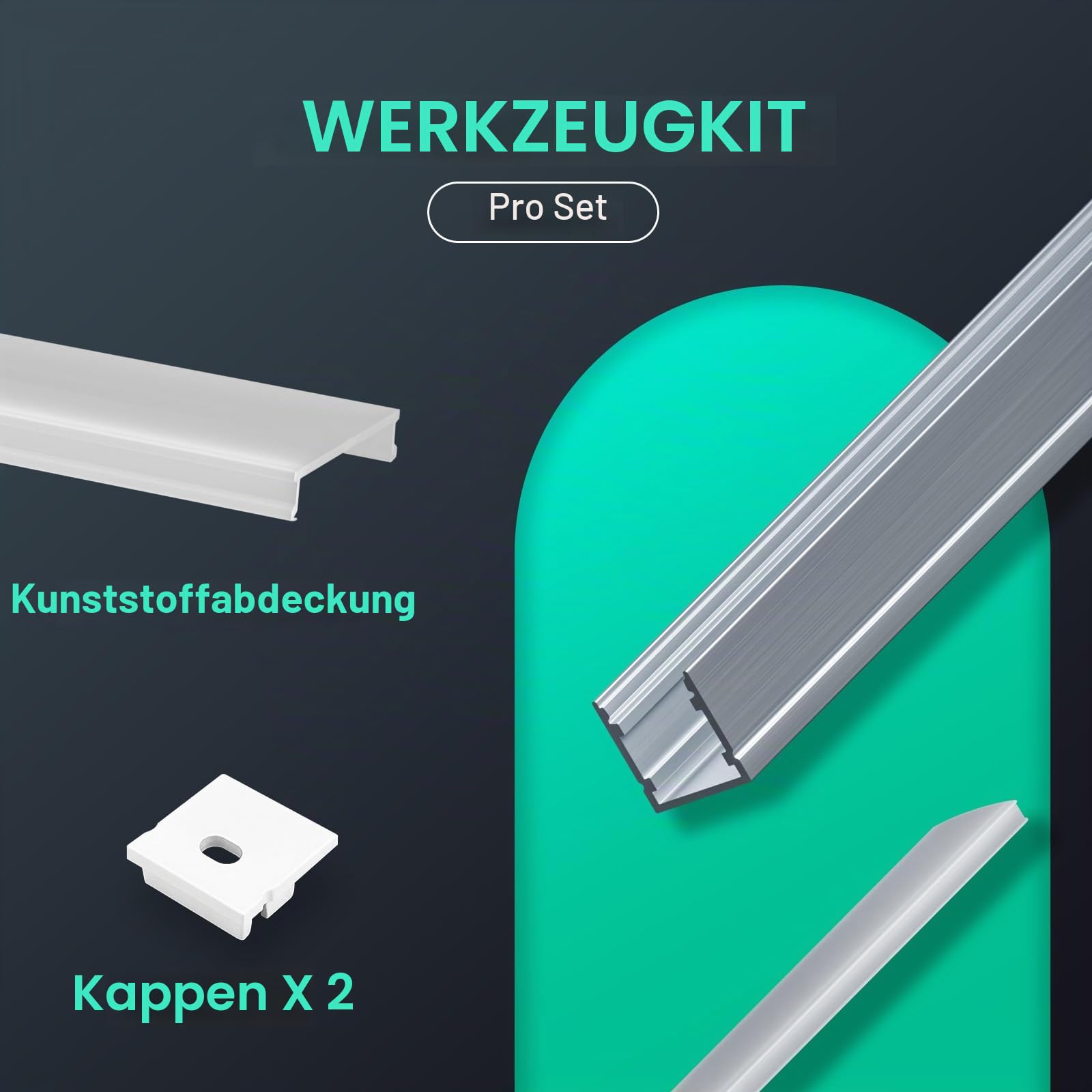 LED Profil 6×2m（12m）Aluminium U-Form mit Milchig Weißer Abdeckung Kanal Diffusor Alu Profil LED leisten Schienen kanalleiste Aluprofil Streifen Profile lichtkanal led strip aluschiene unterputzprofil