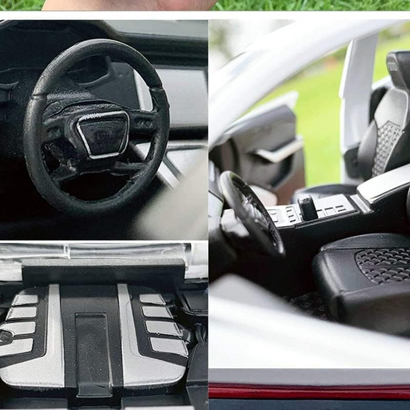 Image of Diecast Audi Q8 Toy Car Scale Model,Pull Back Vehicles Alloy Simulation Supercar with Lights and Sound Also for Car Dashboard,Kids,Adult (Black)