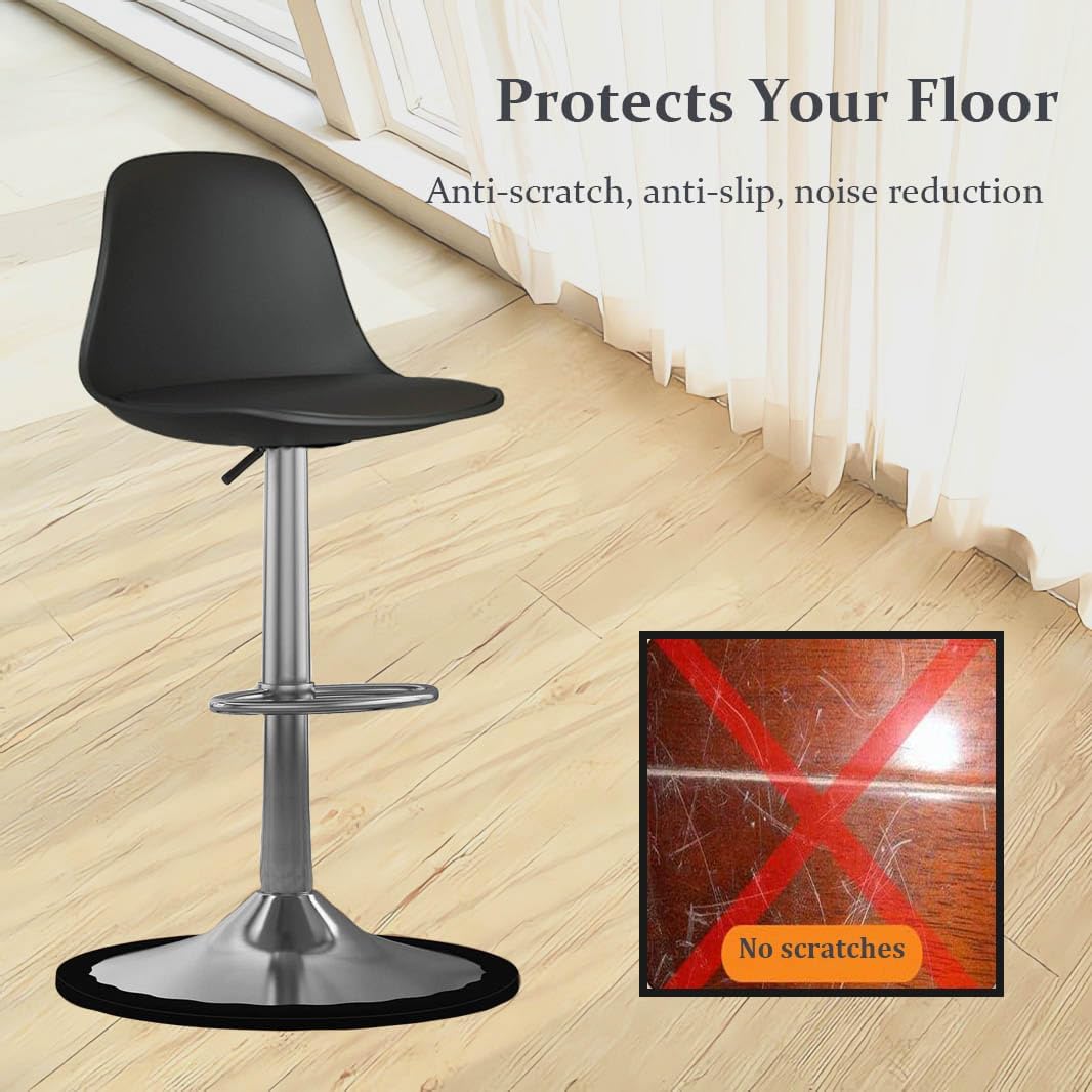 Bar Stool Leg Floor Protectors, Anti Slip Silicone Pads Ring on Chair Feet for Protecting Hardwood Floors from Scratches and Noise, Fits 14.5" to 16.5" Chair Base, Black(4 Pack)