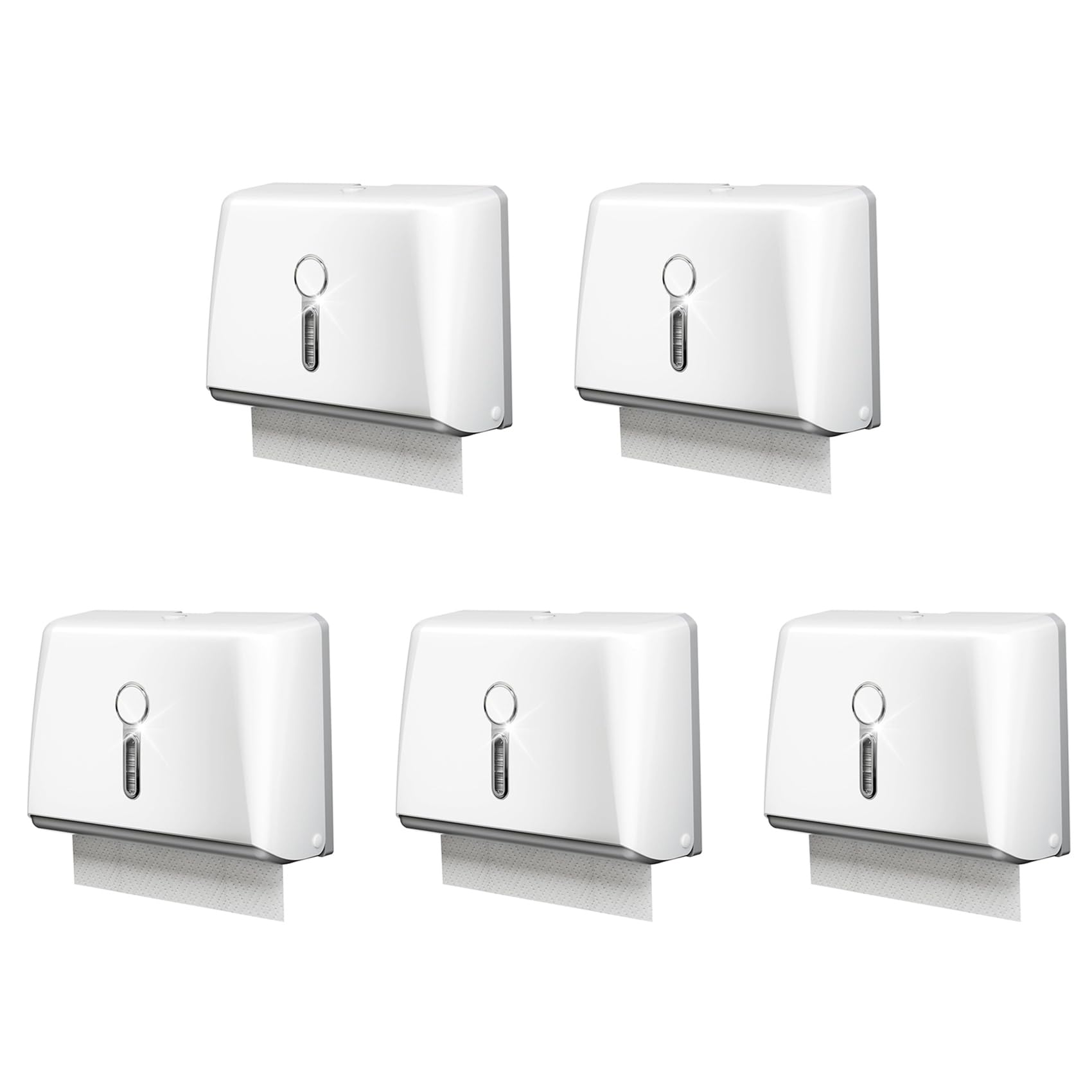 Vjsujehgy 5X Commercial Paper Towel Dispenser Wall Mount with Key Pack No Drilling or Screws Install for Bathroom Restroom Kitchen